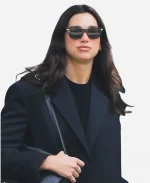 New York City 2026 Dua Lipa Black Wool Trench Coat