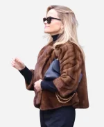 New York City 2026 Reese Witherspoon Brown Fur Jacket