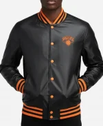 New York Knicks Leather Varsity Jacket