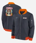 Nike San Diego Padres 2026 City Connect Authentic Collection Relaxed Black & Orange Full-Zip Bomber Jacket