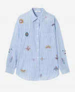 Nouveau jour S01 Marion Aymé Striped Blue Shirt