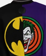 OVO x Batman x The Joker Split Varsity Jacket In Black & Purple