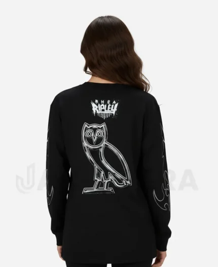 OVO x WWE Rhea Ripley Black Long-Sleeve T-Shirt