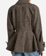 Olivia Munn NYC 2026 Grey Peplum Blazer