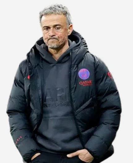 PSG Victory 2026 Luis Enrique Black Puffer Jacket