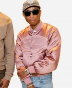 Paris Fashion Week 2026 Pharrell Williams Pink Satin Bomber Jacket