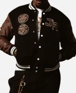 Peace Collective x Jackie Robinson Black Wool Varsity Jacket