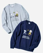 Peanuts x Brooks Brothers 2026 Snoopy Sweatshirt In Navy Blue & Heather Grey