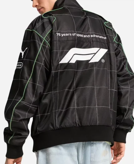 Puma 2026 F1 Racing 75 Years of Speed and Adrenaline Grid Pattern Padded Bomber Jacket