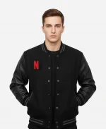 RM Areum D-29 Netflix Black Varsity Jacket