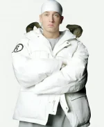 Rapper Eminem Slim Shady White Parka Hooded Jacket