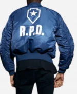 Resident Evil 2 R.P.D. MA-1 Flight Blue Bomber Jacket - For Sale