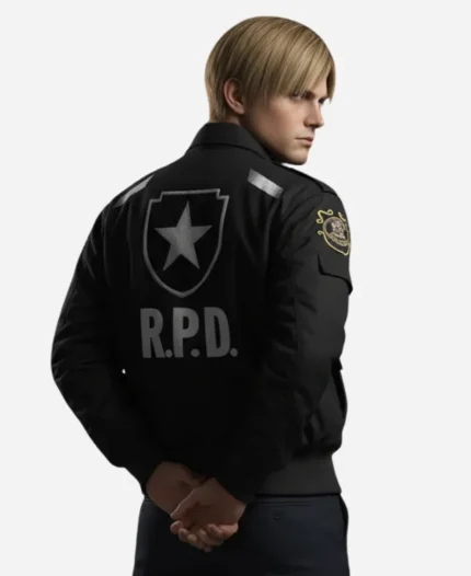 Resident Evil 2 RE2 Remake Leon Scott Kennedy RPD Black Bomber Jacket