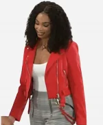 RhonniRose Mantilla Beyond The Gates Chelsea Hamilton Red Leather Jacket 