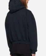 Rhude Cropped Desert Rally Valley Black Pullover Hoodie