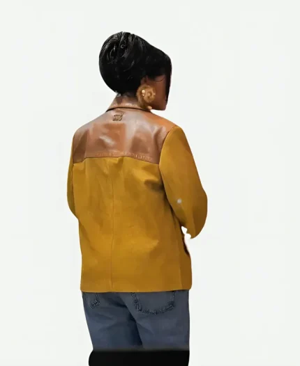 Rihanna Miu Miu Suede Jacket In Brown