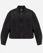 Roman Reigns Black  Zip Up Denim Jacket By Vetements