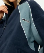 Rusty 2026 Two Tides Zip Through Navy Blue Sherpa Fleece Jacket