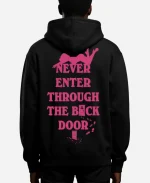 Sabrina Carpenter Never Enter Through The Back Door Hoodie In Black