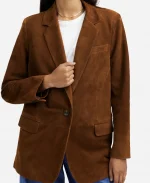 Samantha Hart TV Series 9-1-1 Nashville 2025 MacKenzie Porter Brown Suede Leather Blazer