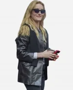Sarah Pidgeon 2026 Milan Fashion Week Leather Jacket