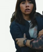 Sasha Quilted Movie Hive 2026 Xochitl Gomez Blue Denim Bomber Jacket