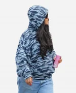 Savage X Fenty Rihanna Tiger-Striped Blue Camo Hoodie