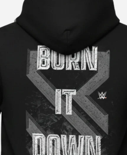 Seth Rollins Burn It Down Hoodie In Black