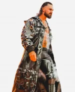 Seth Rollins WrestleMania 42 Night 1 2026 Black Leather Coat