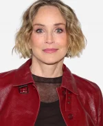 Sharon Stone Red Leather Jacket