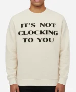 Skylrk Its Not Clocking to You Thermal Sweatshirt In Beige