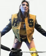 SmackDown 2026 Michin Yellow & Black Varsity Jacket