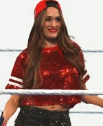 SmackDown 2026 Nikki Bella Red Sequin T-Shirt