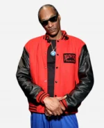 Snoop Dogg CinemaCon 2026 Universal Pictures and Focus Features Red Wool Varsity Jacket