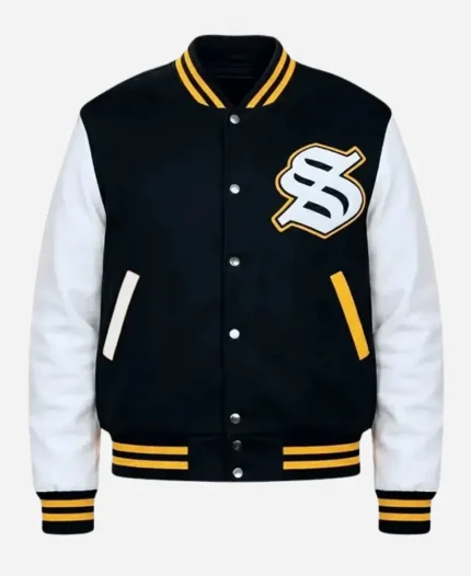 Solflare Black & White Varsity Jacket