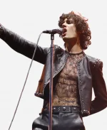 Sombr Coachella 2026 Black Studded Leather Jacket
