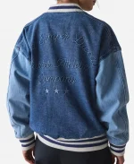 Starter Colorblock Denim Varsity Bomber Jacket