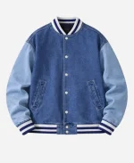 Starter Colorblock Denim Varsity Bomber Jacket - For Sale
