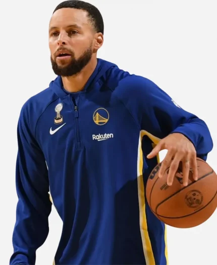 Stephen Curry NBA Play In Tournament Nike Royal Blue Quarter Zip Hooded Sweatshirt