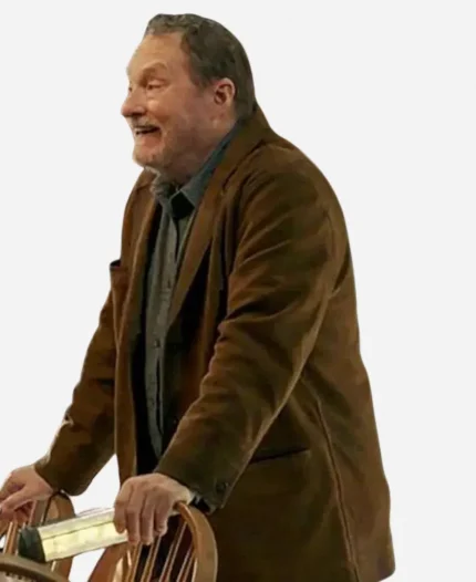 Stephen Root TV Series Resident Alien S04 Ed Vanderspeigle Brown Suede Leather Coat