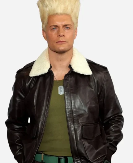 Street Fighter 2026 Cody Rhodes Shearling Leather Jacket