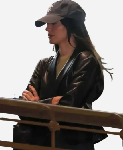 Sushi Park Los Angeles 2026 Kendall Jenner Black Leather Blazer Jacket