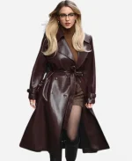 Sydney Sweeney 2026 The Devil Wears Prada 2 Premiere Brown Leather Trench Coat