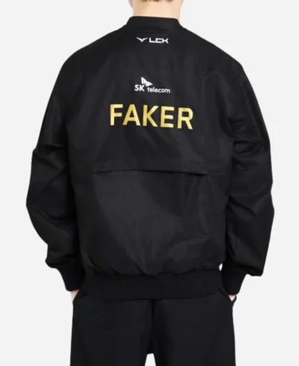 T1 2025 Esports Team Worlds Uniform Black Bomber Jacket