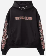 THUG CLUB Leather Flame Hoodie