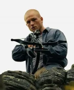 Taron Egerton Movie Apex 2026 Le Braconnier Blue Cotton Jacket