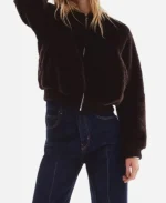 Tasha Fox Chicago PD S13 Brown Fur Bomber Jacket