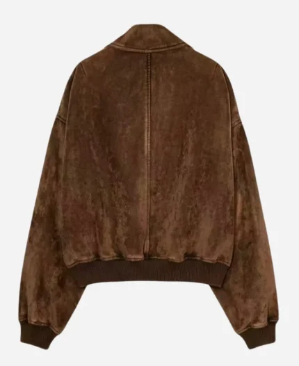 Tasha Fox Chicago PD S13 Brown Suede Bomber Jacket