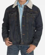 Tate Dutton Marshals Blue Sherpa Denim Jacket