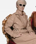 The Devil Wears Prada 2 Dolce & Gabbana SS26 Miranda Priestly Pink Leather Trench Coat